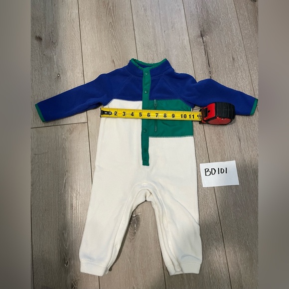 Multi Color Microfleece Button-Front Color-Block One-Piece Baby Infant 18-24 Mon - Picture 6 of 6